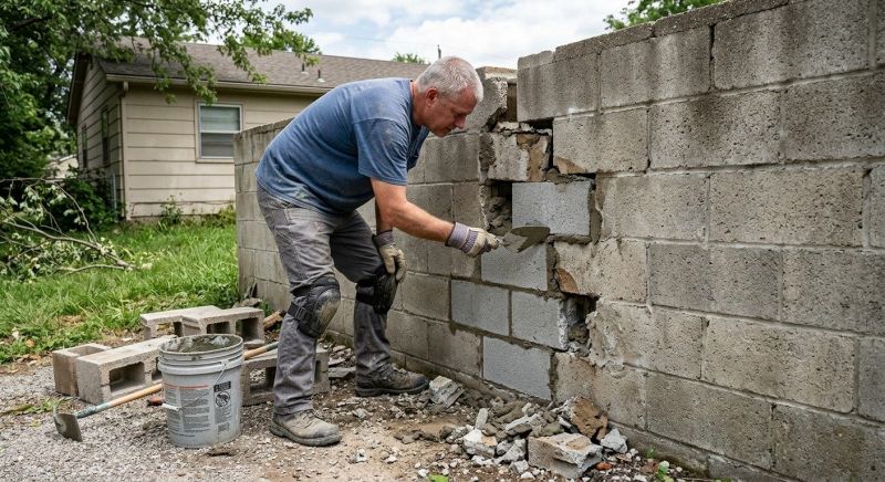 Block Wall Repair in Amelia County, VA