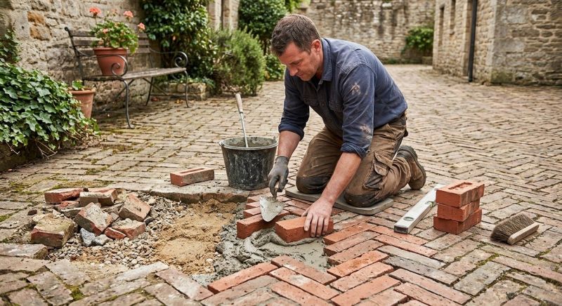 Brick Flatwork Repair in Dinwiddie County, VA
