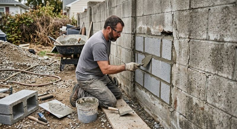 Cinder Block Wall Repair in Ashland, VA