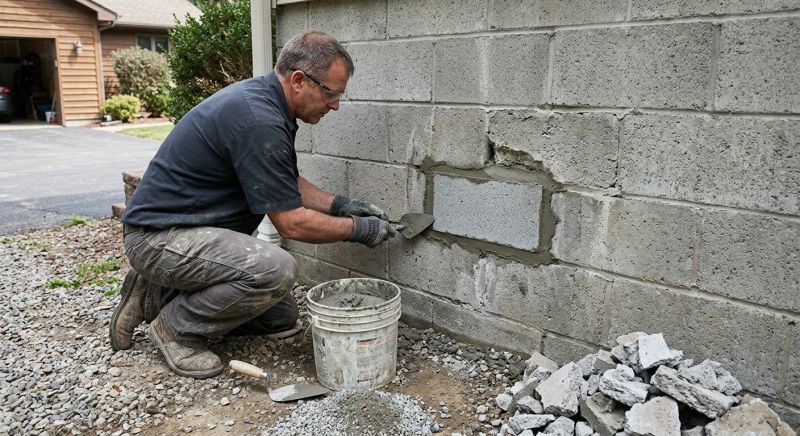 Cinder Block Wall Repair in Chester, VA