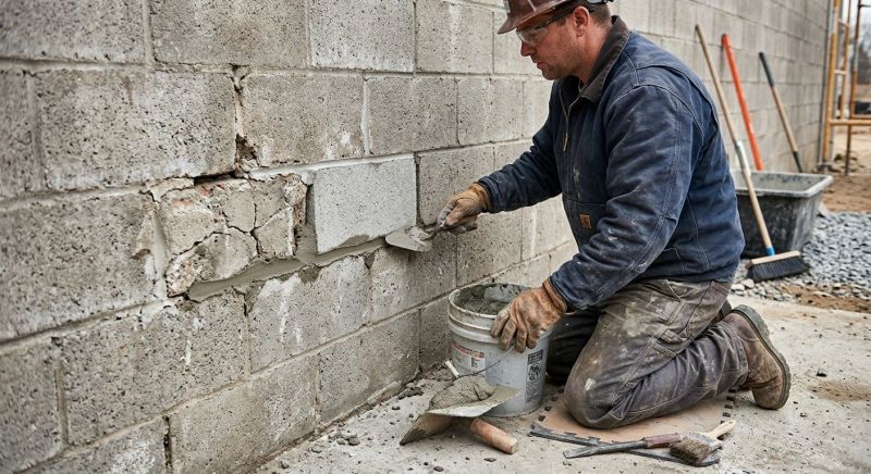 Cinder Block Wall Repair in Hanover County, VA