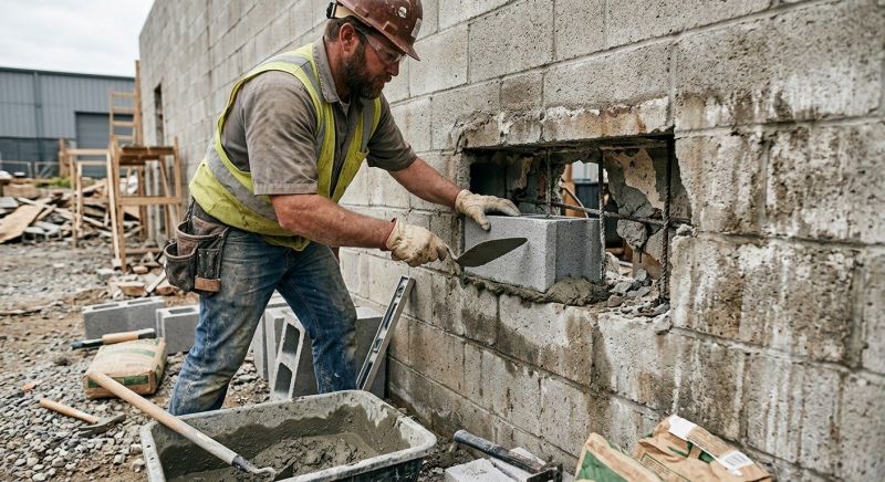 Cinder Block Wall Repair in Powhatan, VA