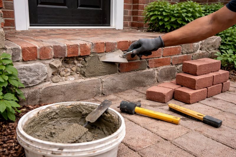 Entryway Brick Repair in Midlothian, VA