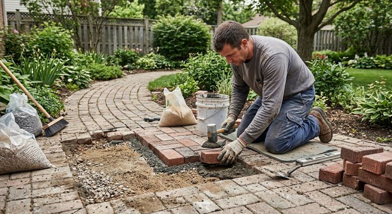 Entryway Brick Repair in Midlothian, VA