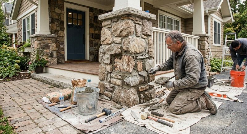 Stone Column Repair in Midlothian, VA