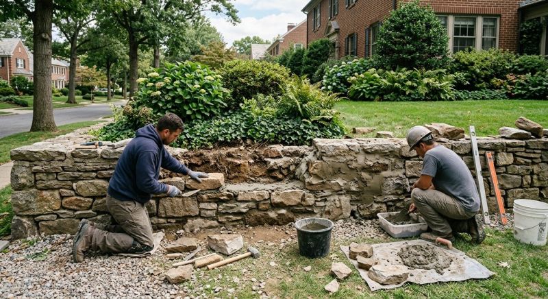 Stone Wall Repair in Goochland County, VA